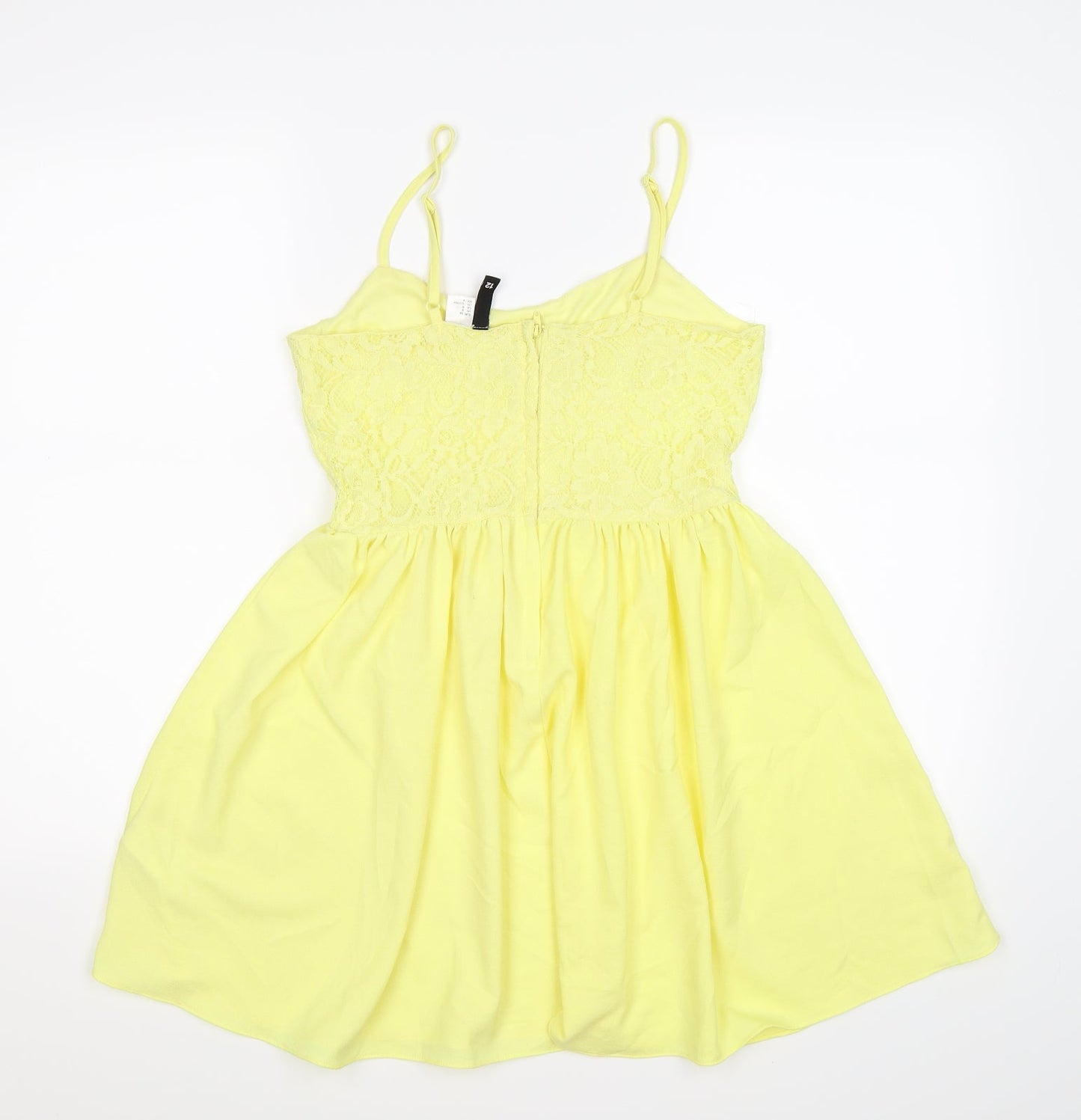 Divided Womens Yellow Floral  Tunic Tank Size 12