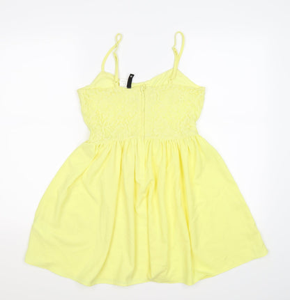 Divided Womens Yellow Floral  Tunic Tank Size 12