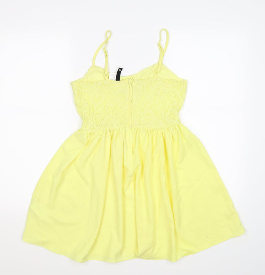 Divided Womens Yellow Floral  Tunic Tank Size 12