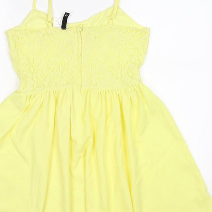 Divided Womens Yellow Floral  Tunic Tank Size 12