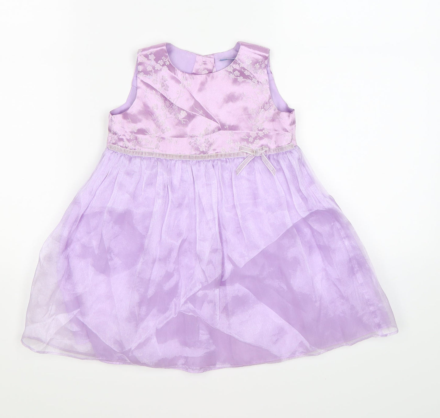 Cherokee Girls Purple Floral Satin Fit & Flare  Size 12-18 Months