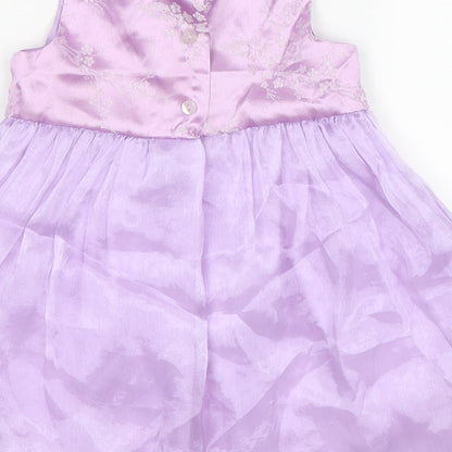 Cherokee Girls Purple Floral Satin Fit & Flare  Size 12-18 Months