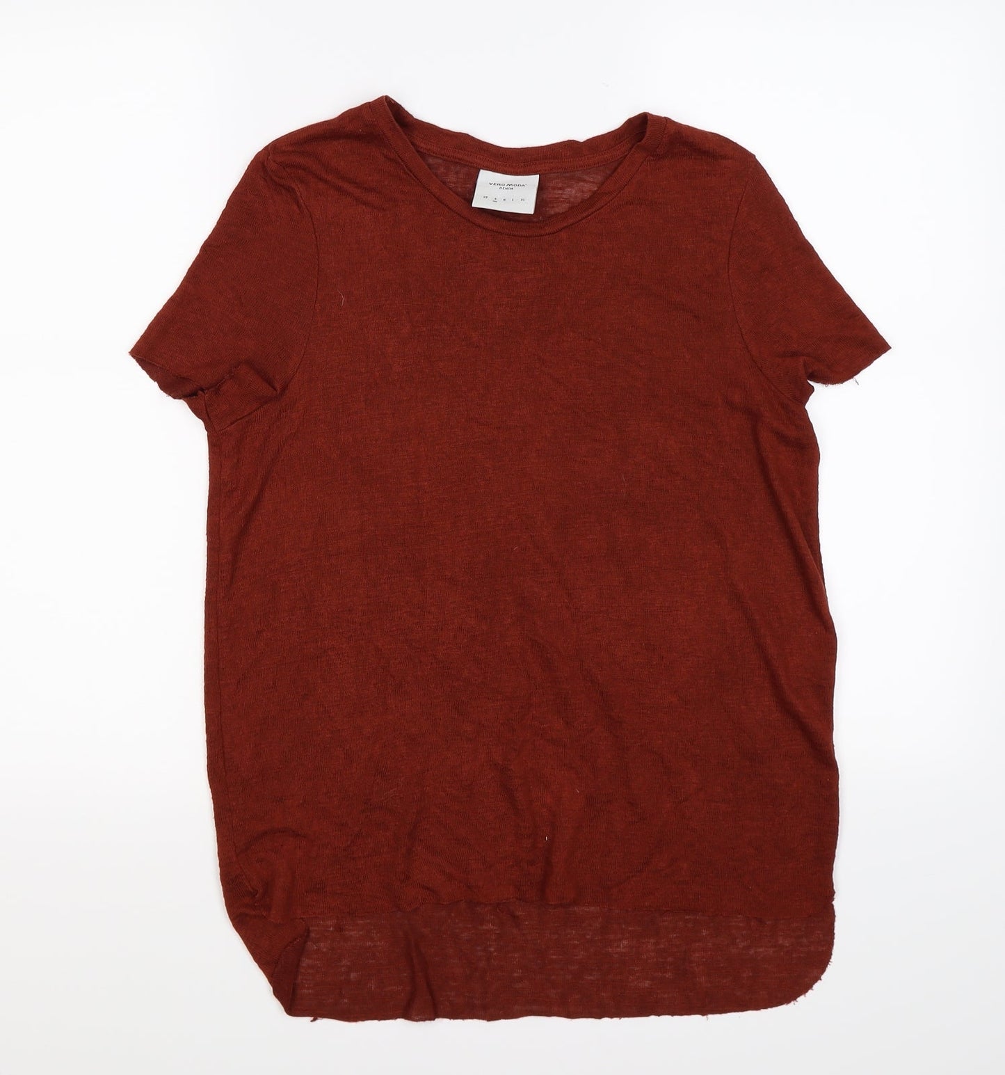 Womens UK Size S VERO MODA Brown Tunic T-Shirt