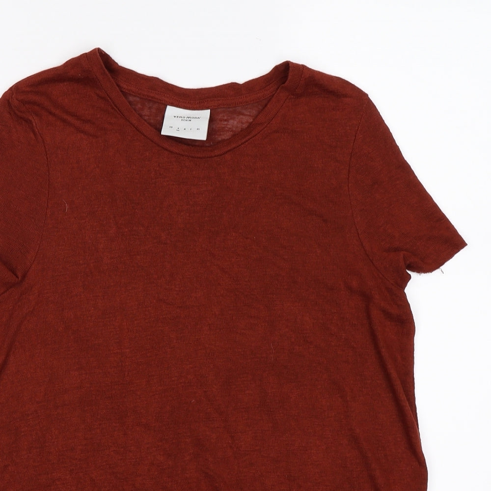 Womens UK Size S VERO MODA Brown Tunic T-Shirt