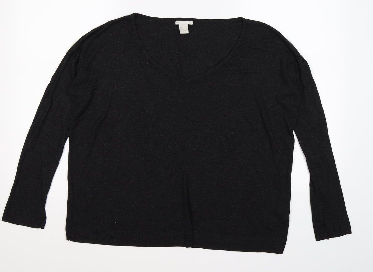 H&M Womens Grey  Knit Pullover Jumper Size M