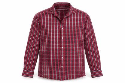 Mens UK Size M Easy Wear Red  Button-Up Long Sleeve Casual Shirt