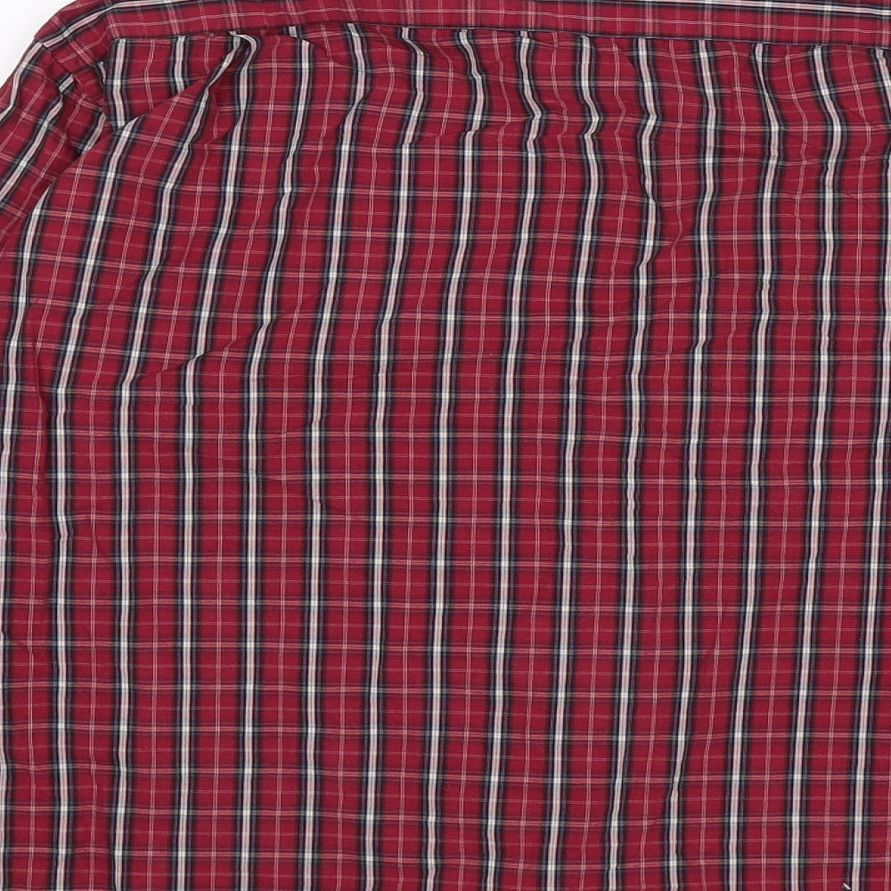 Mens UK Size M Easy Wear Red  Button-Up Long Sleeve Casual Shirt
