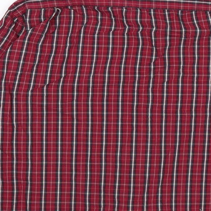 Mens UK Size M Easy Wear Red  Button-Up Long Sleeve Casual Shirt