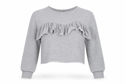 Missguided Womens Grey   Pullover Sweatshirt Size 10  - CROPPED