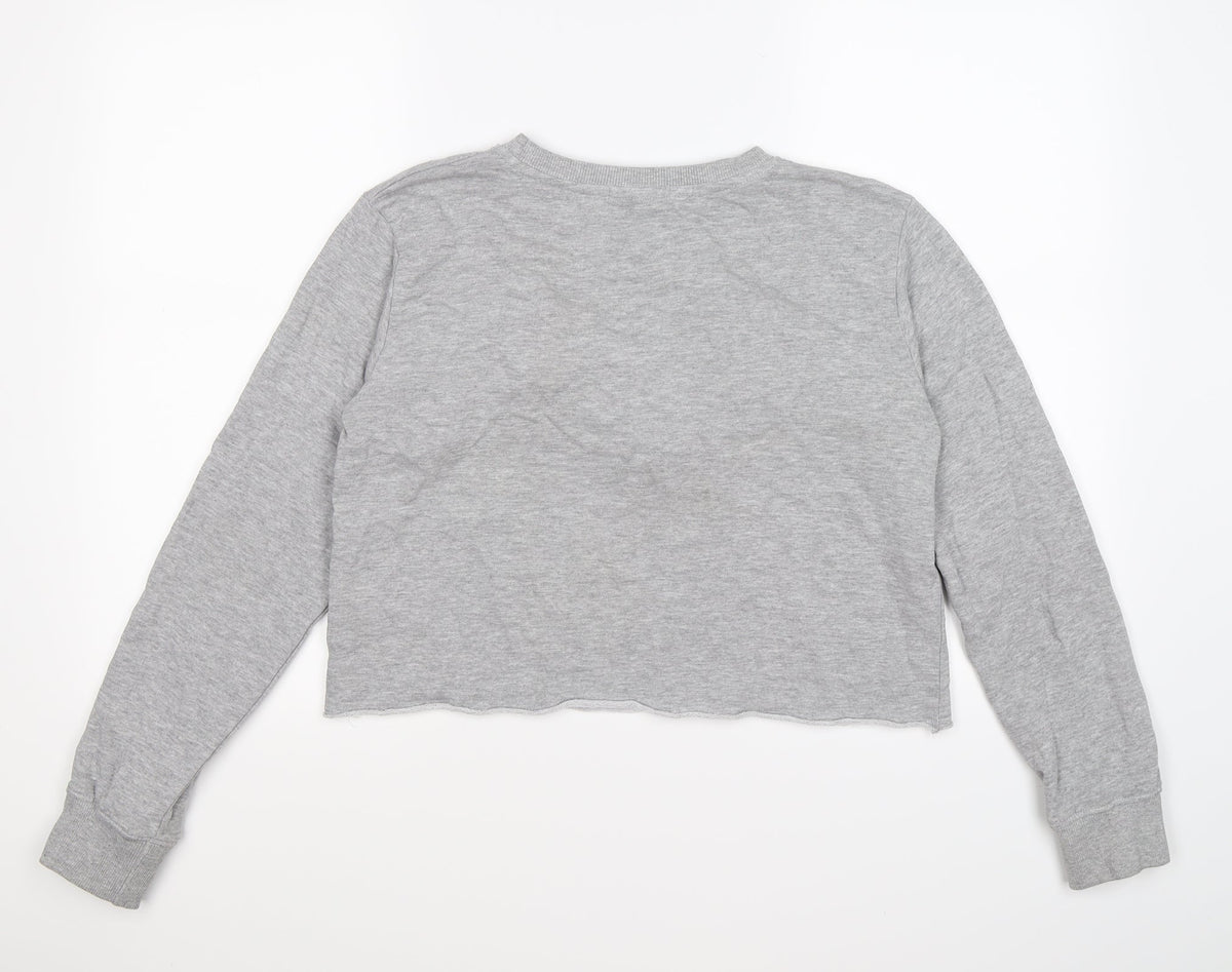 Missguided Womens Grey   Pullover Sweatshirt Size 10  - CROPPED
