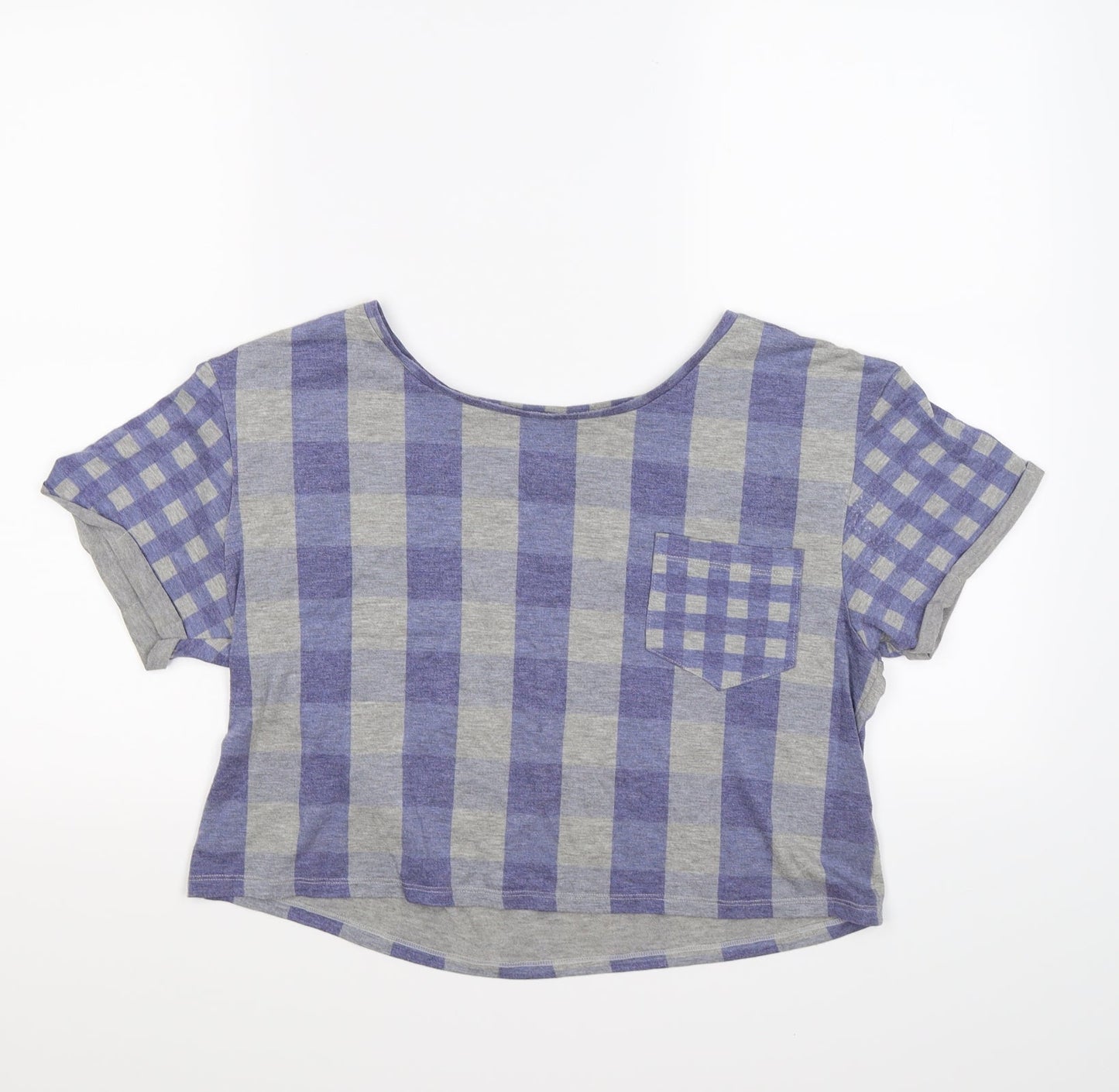Womens UK Size 8 Topshop Grey Cropped T-Shirt