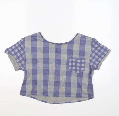 Womens UK Size 8 Topshop Grey Cropped T-Shirt