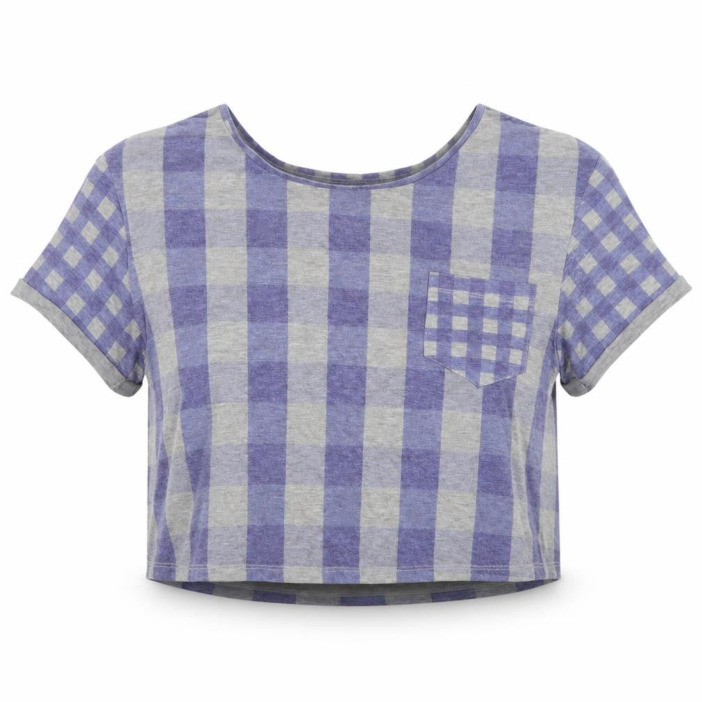 Womens UK Size 8 Topshop Grey Cropped T-Shirt