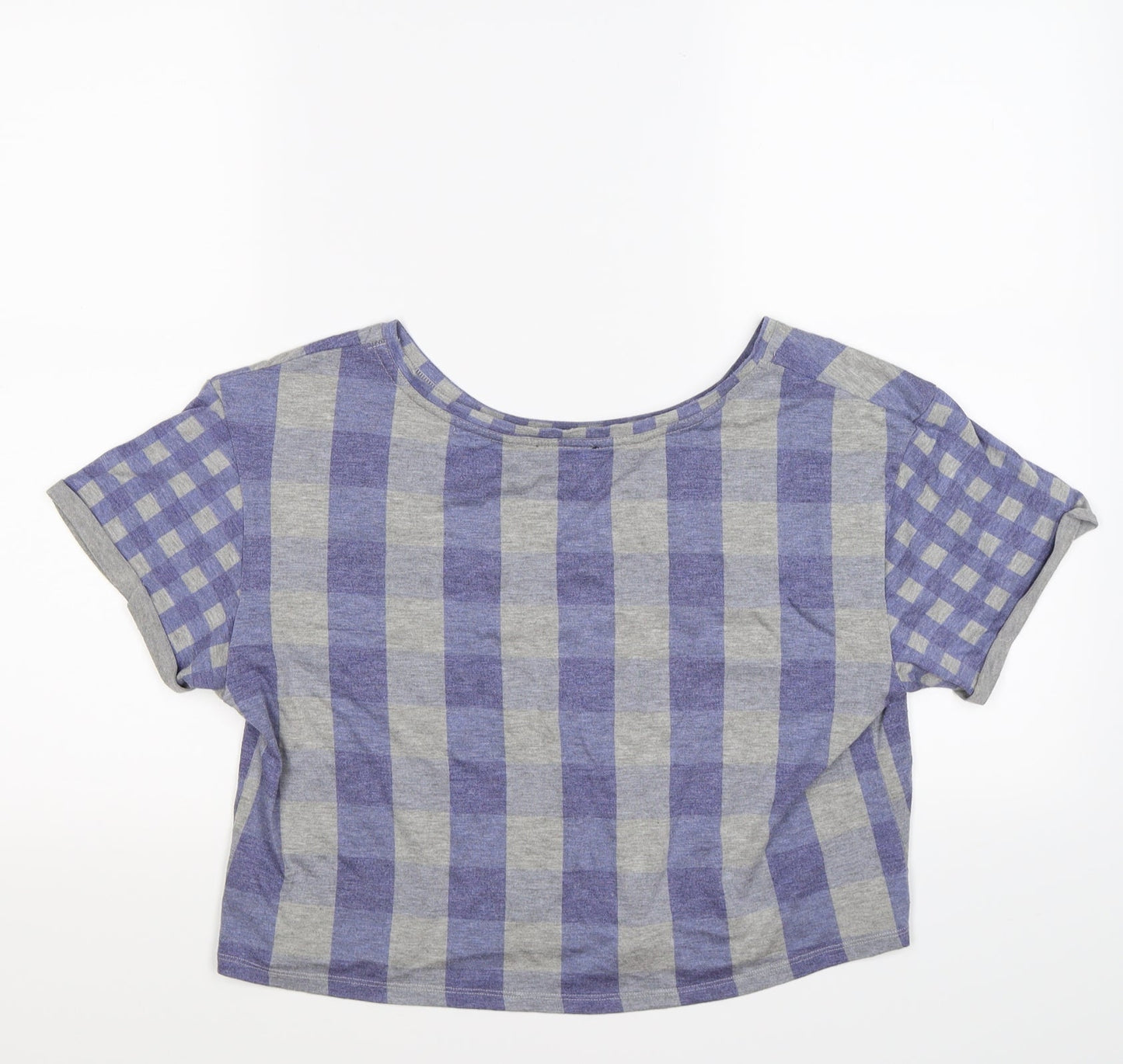 Womens UK Size 8 Topshop Grey Cropped T-Shirt