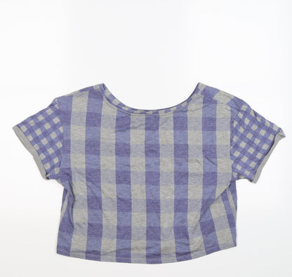 Womens UK Size 8 Topshop Grey Cropped T-Shirt