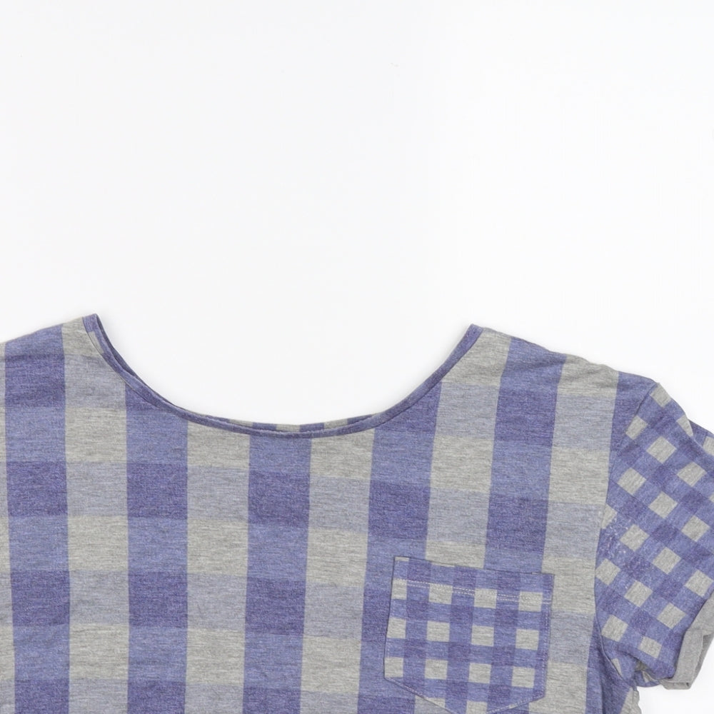Womens UK Size 8 Topshop Grey Cropped T-Shirt