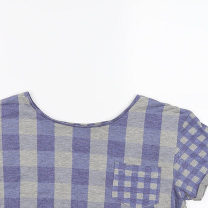 Womens UK Size 8 Topshop Grey Cropped T-Shirt