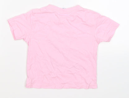JHK Girls Pink   Basic T-Shirt Size 2 Years  - princess looks like