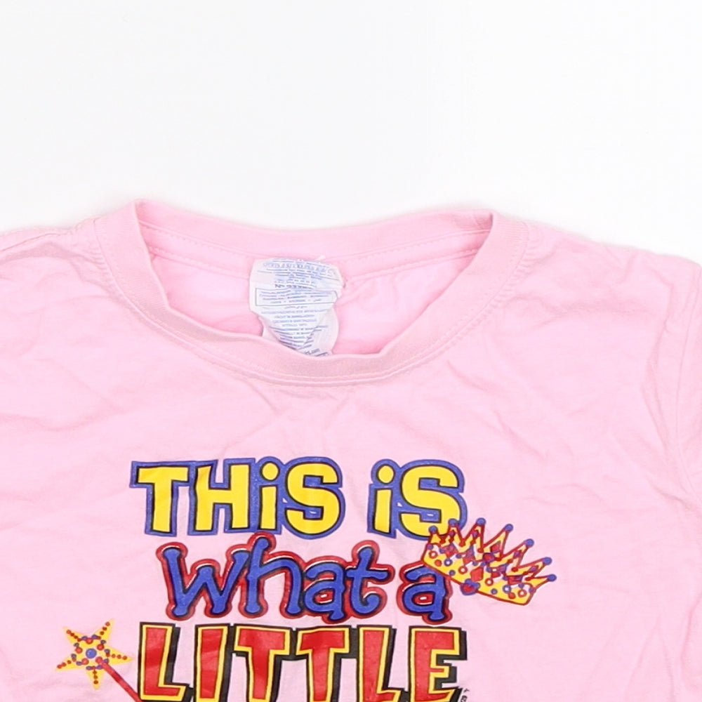JHK Girls Pink   Basic T-Shirt Size 2 Years  - princess looks like