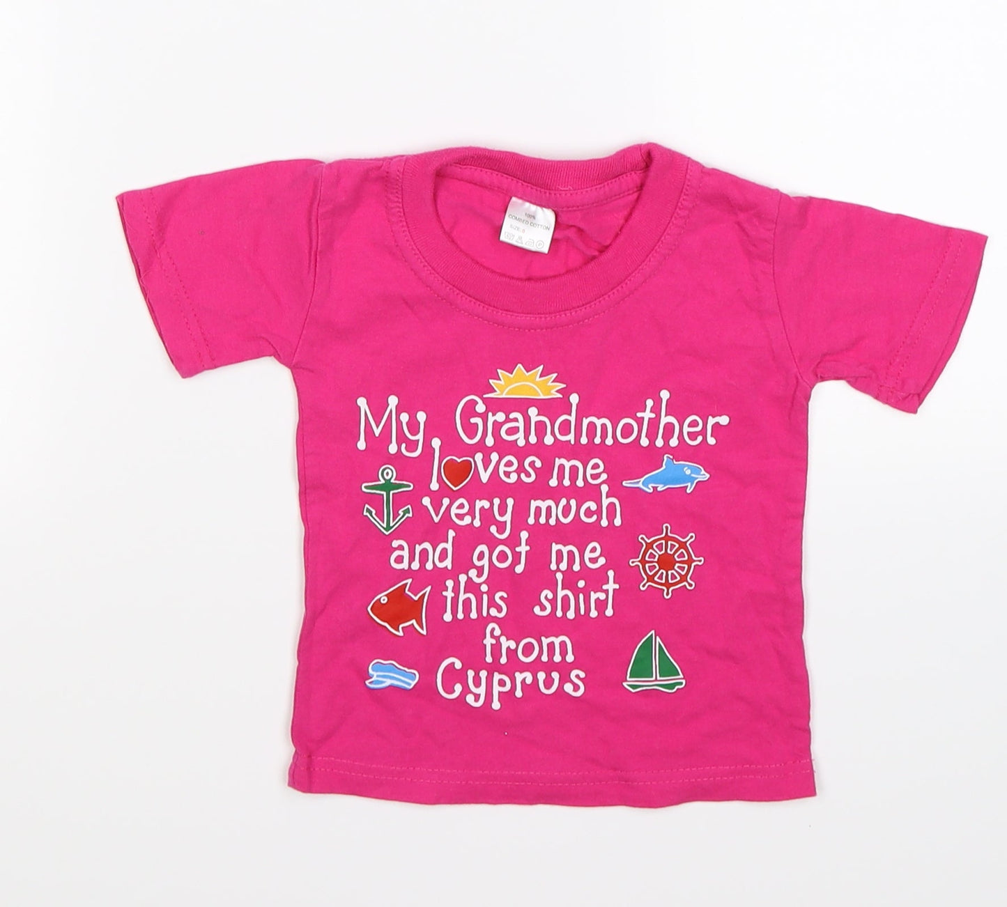 Preworn Girls Pink   Basic T-Shirt Size 2 Years  - grandmother cyprus