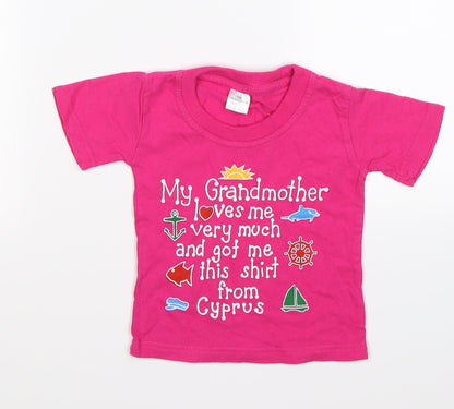 Preworn Girls Pink   Basic T-Shirt Size 2 Years  - grandmother cyprus