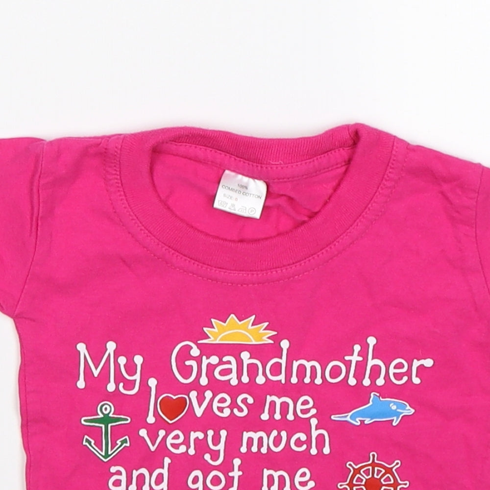 Preworn Girls Pink   Basic T-Shirt Size 2 Years  - grandmother cyprus