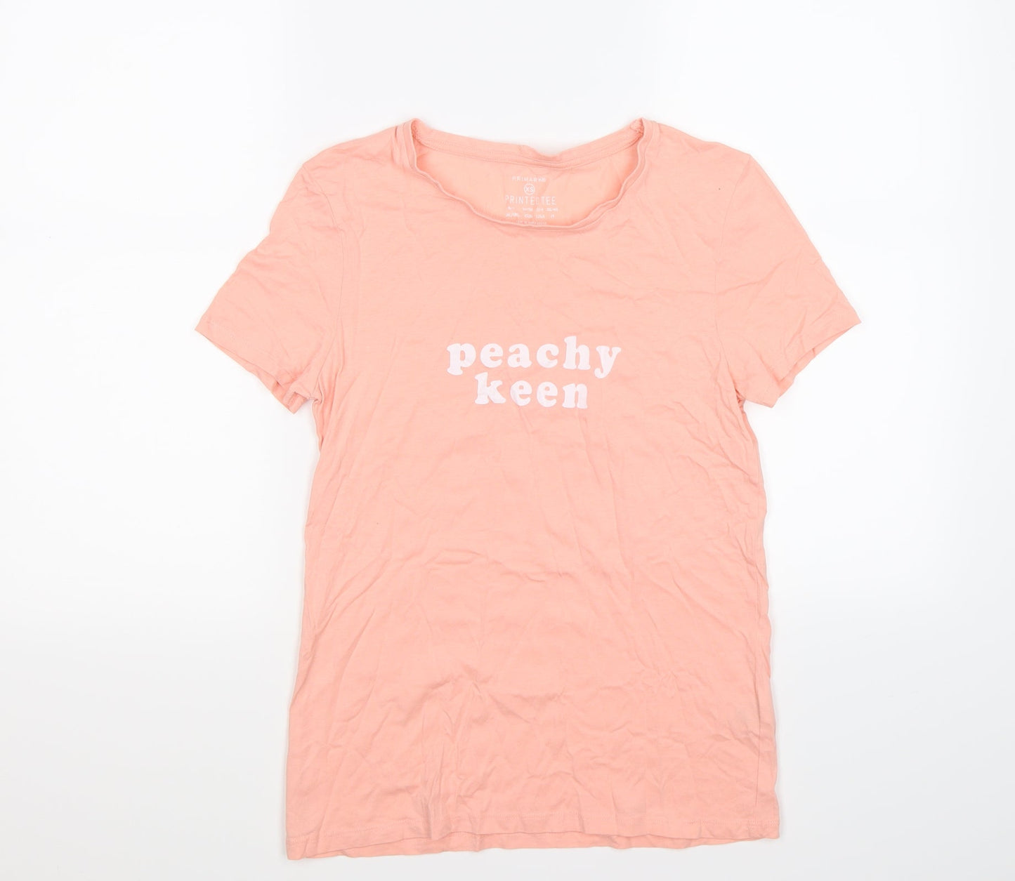 Primark Womens Pink   Basic T-Shirt Size XS  - peachy keen