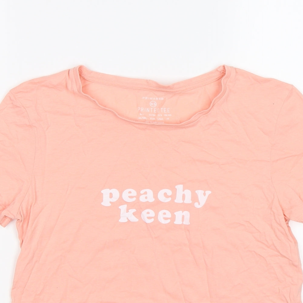 Primark Womens Pink   Basic T-Shirt Size XS  - peachy keen