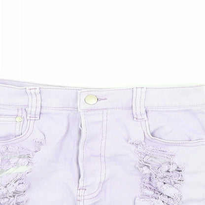 MINKPINK Womens Purple  Denim Hot Pants Shorts Size S - distressed