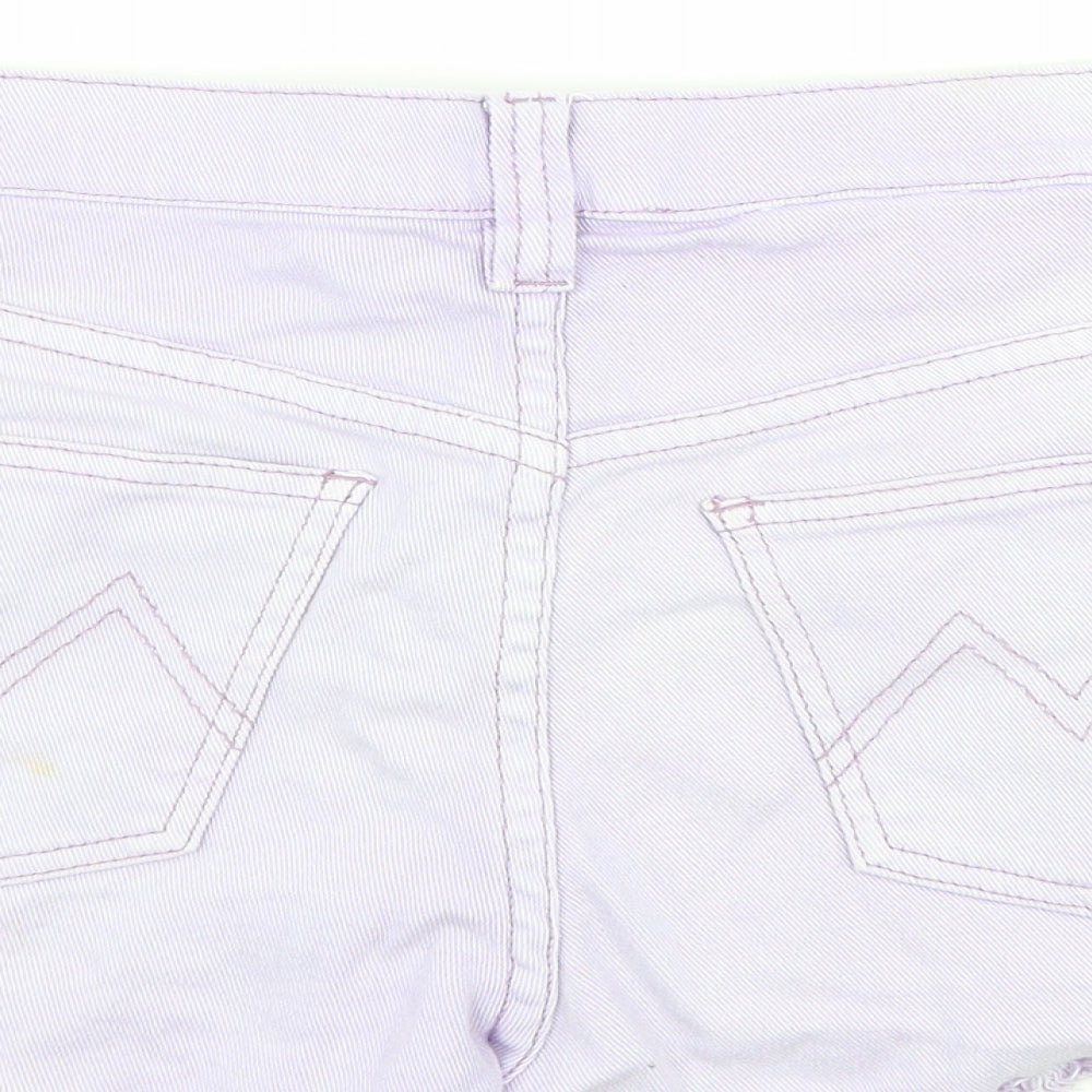 MINKPINK Womens Purple  Denim Hot Pants Shorts Size S - distressed