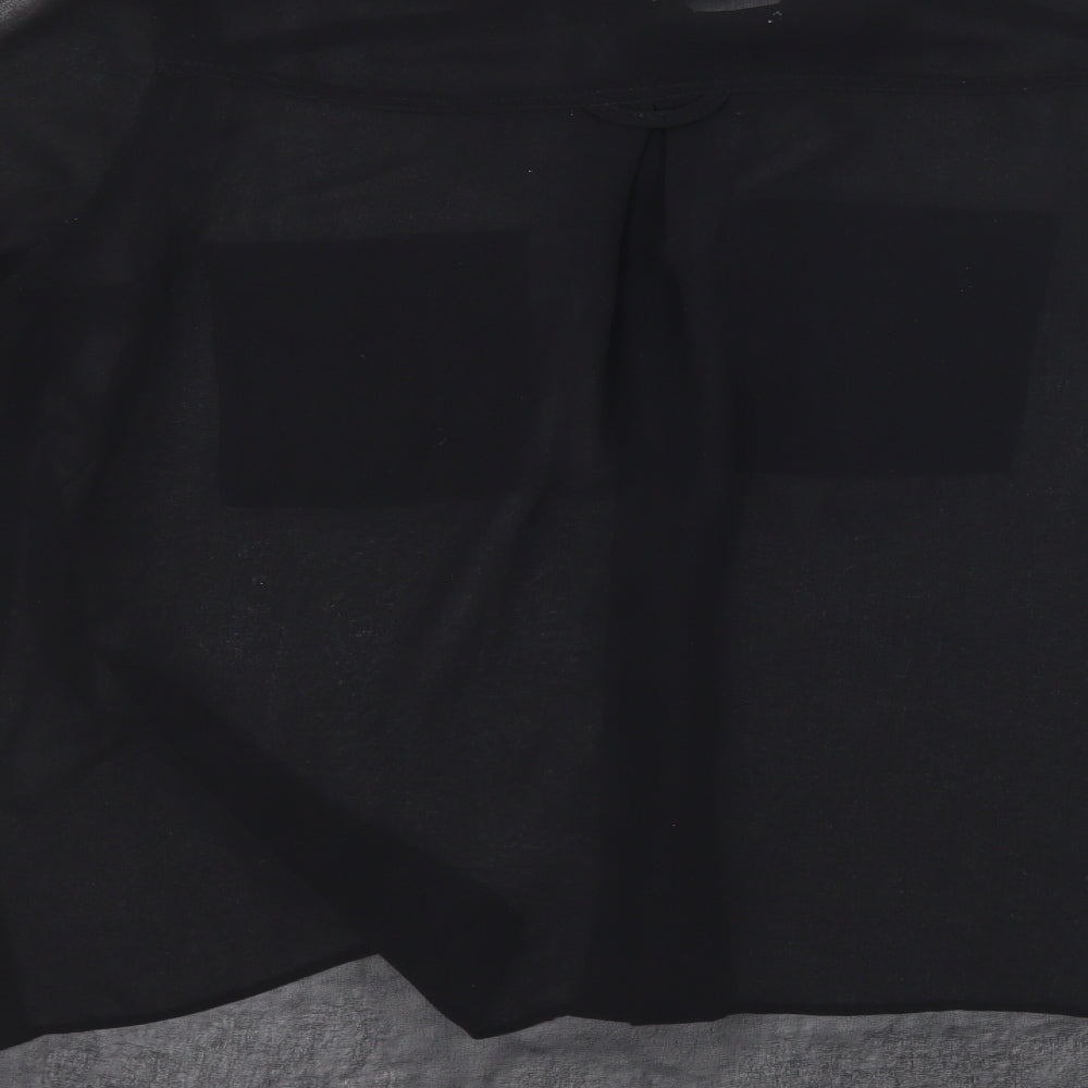 Womens UK Size 10 New Look Black Basic Button-Up