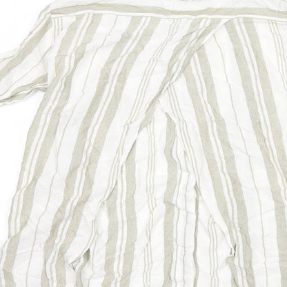 Atmosphere Womens White Striped  Basic Button-Up Size 6