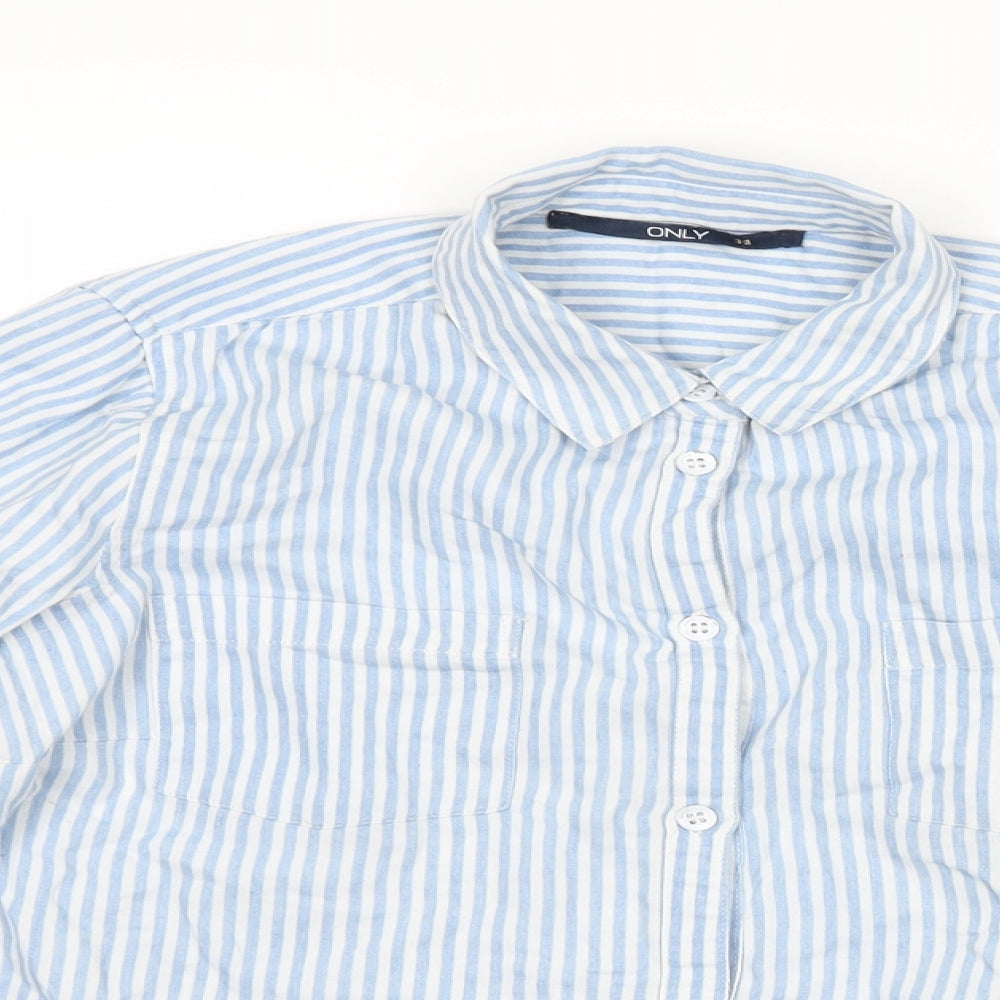 Womens UK Size 6 Only Blue Basic Button-Up