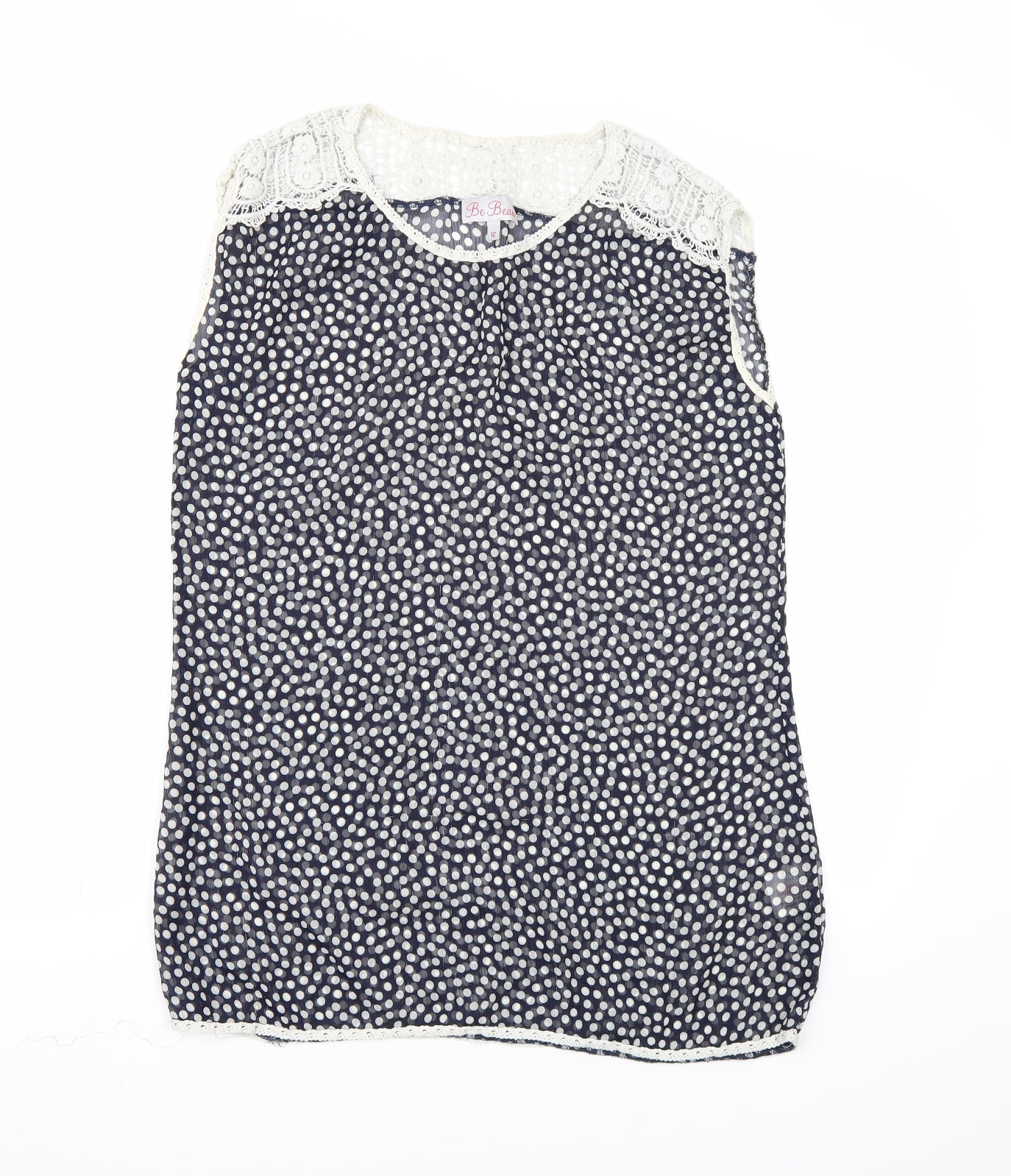 Womens UK Size 12 Be Beau Black Basic Blouse