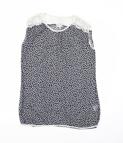 Womens UK Size 12 Be Beau Black Basic Blouse