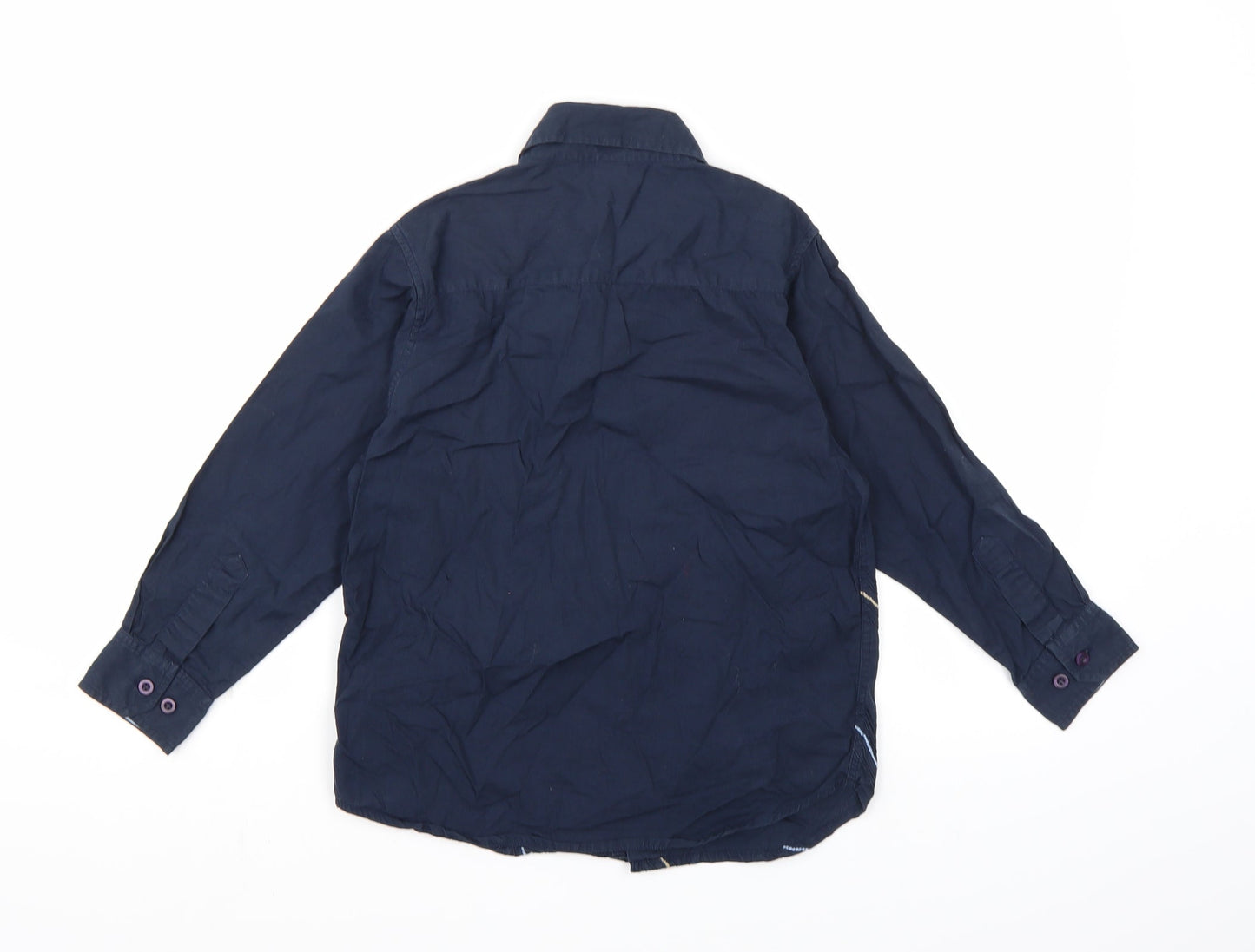 Adams Boys Blue Striped  Basic Button-Up Size 7 Years