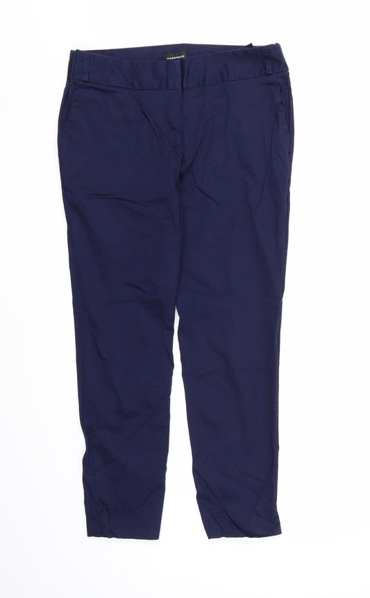Warehouse Womens Blue  Rayon Trousers  Size 12 L26 in