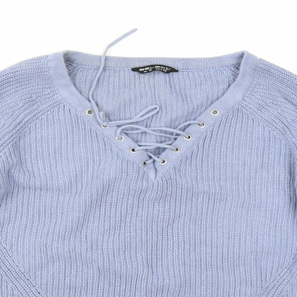Select Womens Blue  Knit Pullover Jumper Size 12