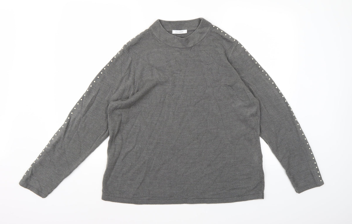 Marks & Spencer Womens Grey  Knit Pullover Jumper Size 18