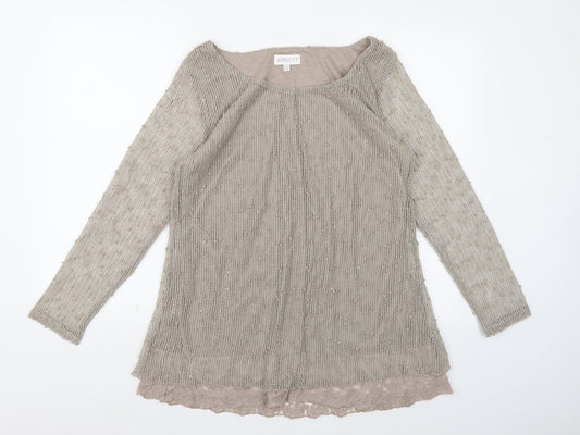 Apricot Womens Brown  Knit Pullover Jumper Size 14