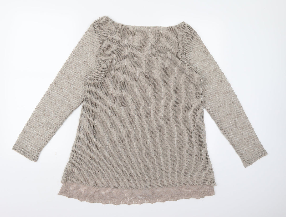 Apricot Womens Brown  Knit Pullover Jumper Size 14
