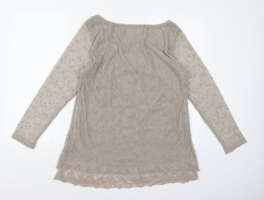 Apricot Womens Brown  Knit Pullover Jumper Size 14