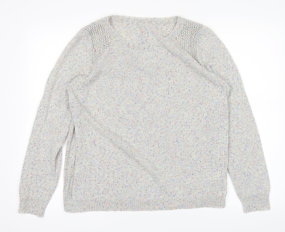 Marks & Spencer Womens White Polka Dot  Pullover Jumper Size 16
