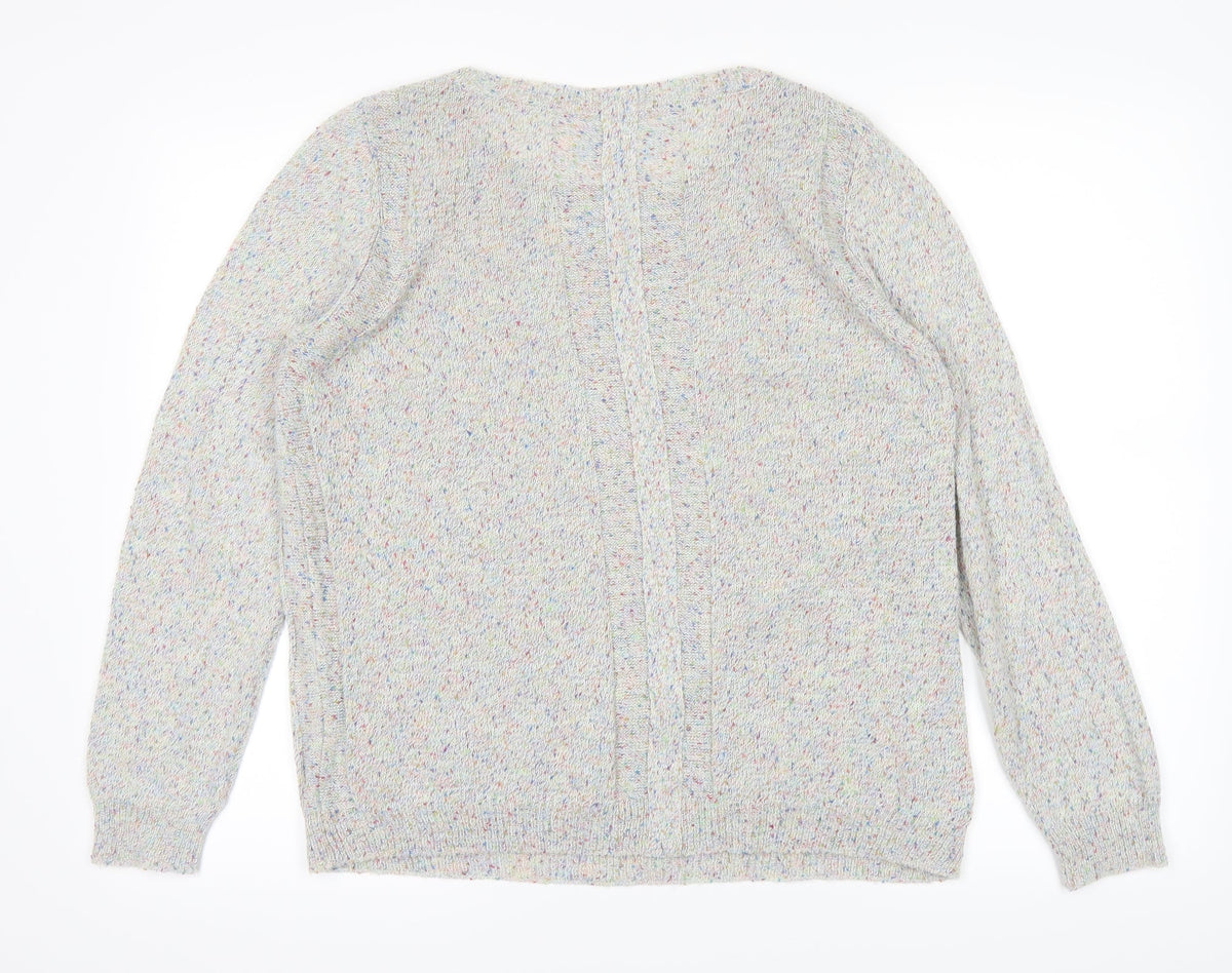 Marks & Spencer Womens White Polka Dot  Pullover Jumper Size 16