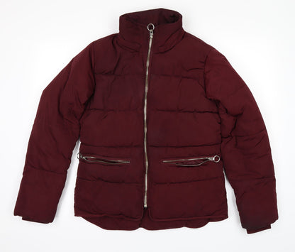 Womens UK Size 8 Topshop Purple Puffer Jacket