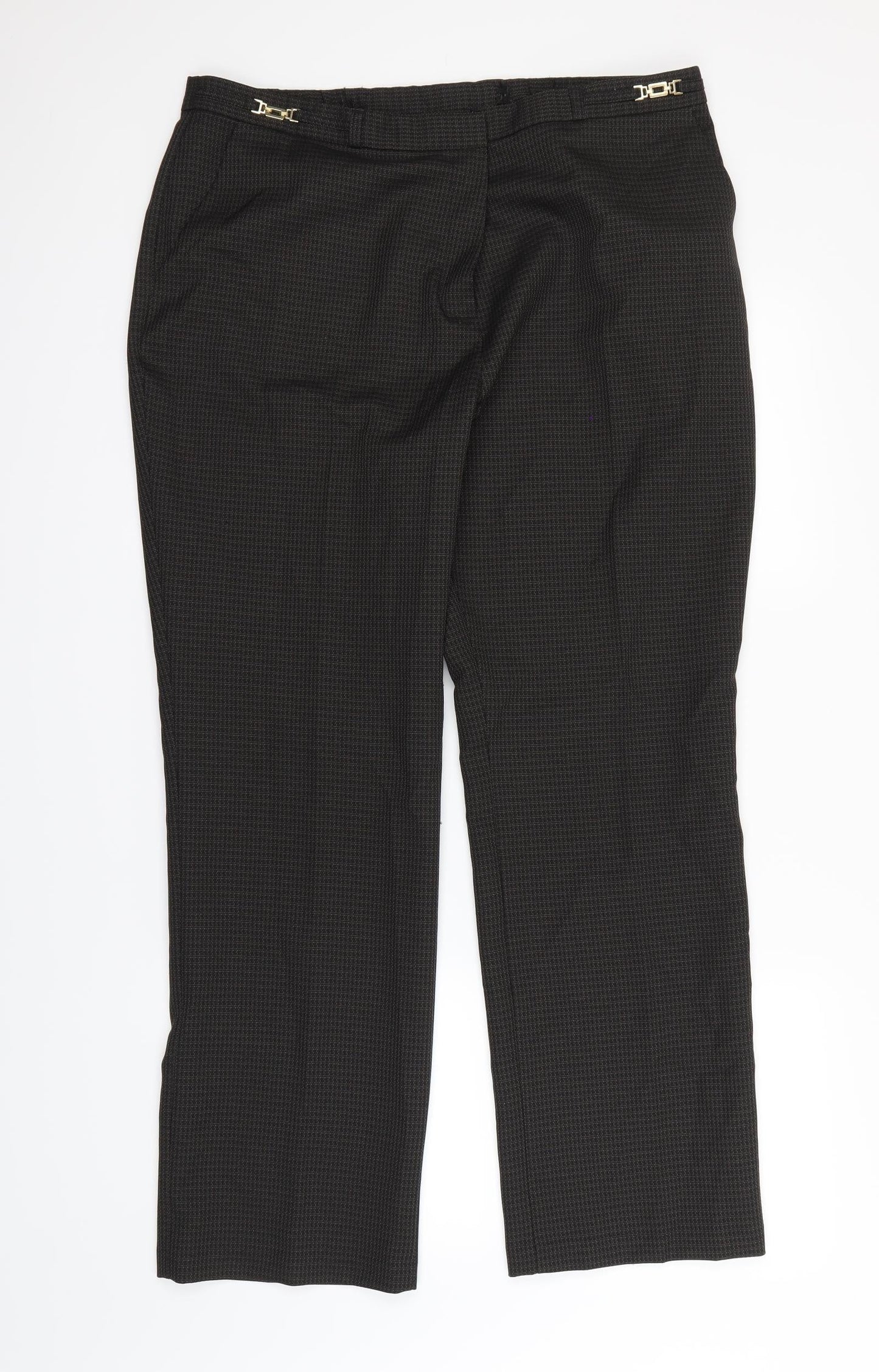 Womens UK Size 16 Classic Regular Fit Dress Pants Brown Trousers