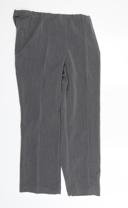 Womens UK Size 12 Bonmarché Regular Fit Dress Pants Grey Trousers