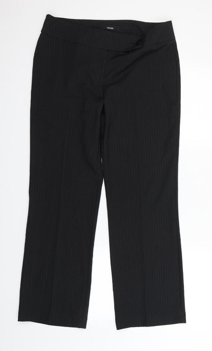 George  Womens Black Striped  Dress Pants Trousers Size 12 L31 in
