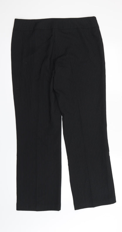 George  Womens Black Striped  Dress Pants Trousers Size 12 L31 in