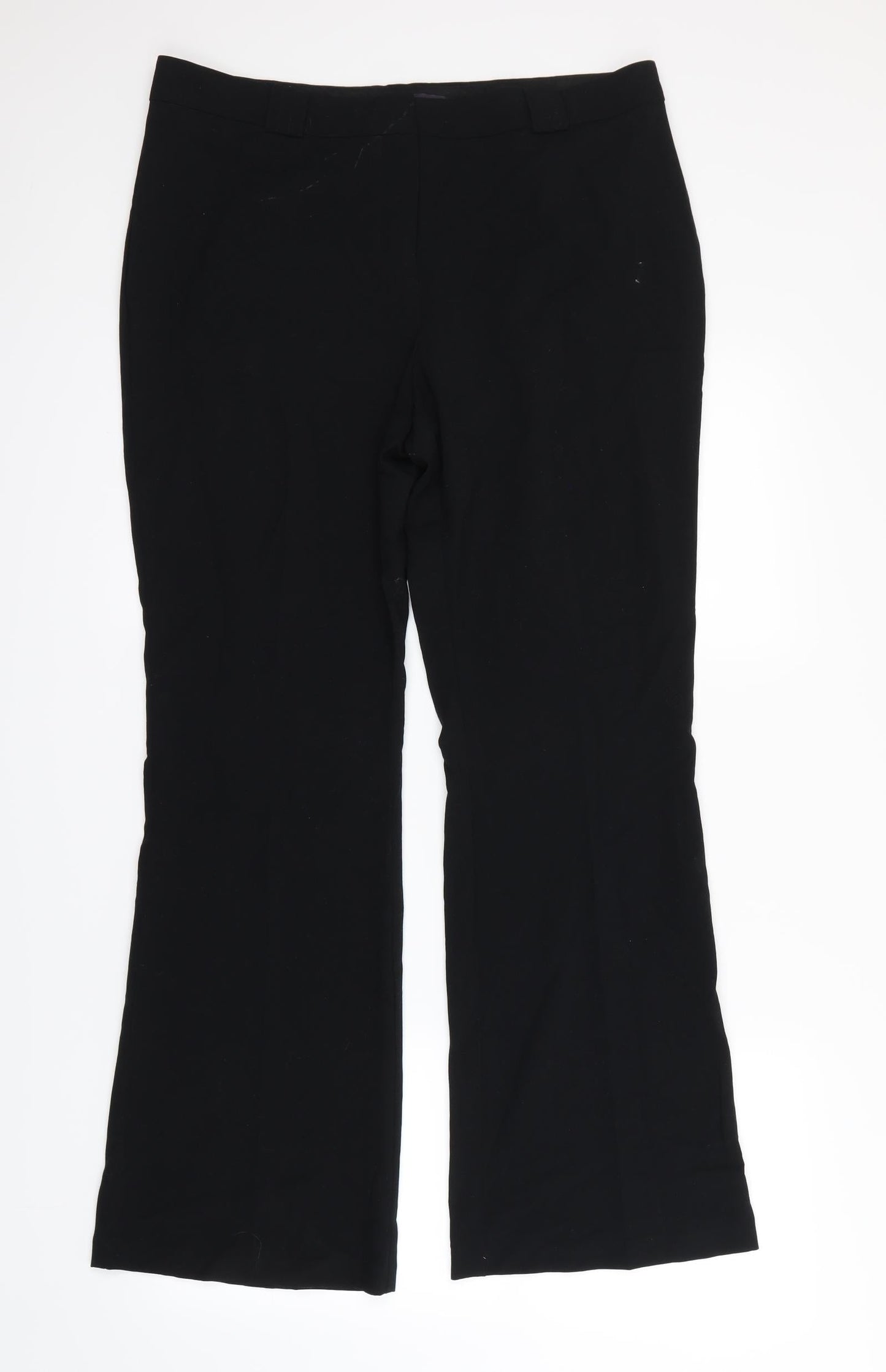 Womens UK Size 14 M&S Regular Fit Dress Pants Black Trousers